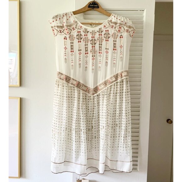 Anthropologie One September Embroidered Dress Ethereal Fairy Feminine Coquette - Picture 3 of 9